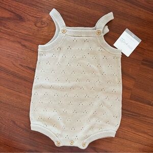 Beige Knit Baby Romper